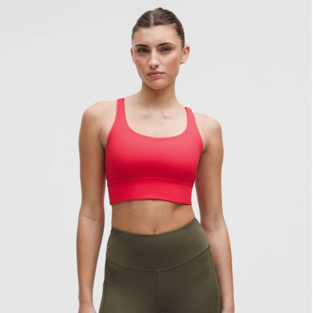 Lululemon Energy Bra Longline in the color Red Glow  MSRP: $58